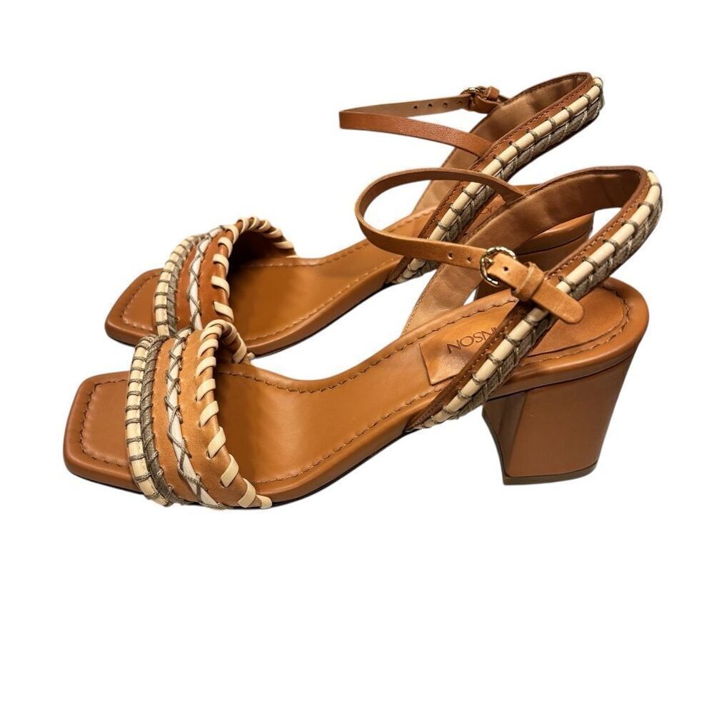 ULLA JOHNSON Sofia 70mm interwoven leather sandals NWB Size in Rust/Copper NWB S - Picture 2 of 9